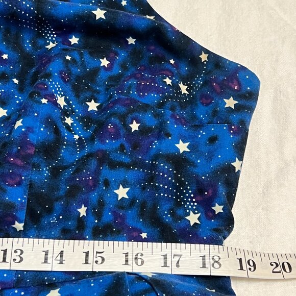 ModCloth 1X Fit & Flare Dress Blue Galaxy Star Print Sleeveless Lined Vintage - Picture 9 of 11